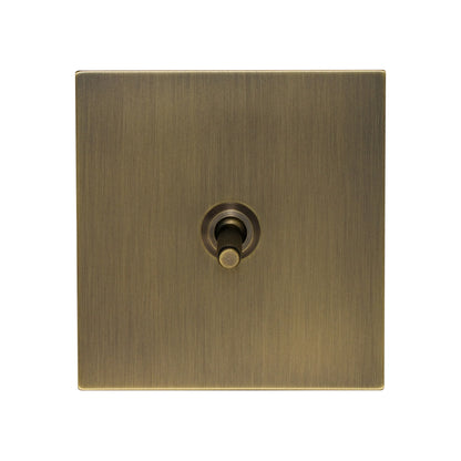1 Gang 2 Way Switch – Knurled Toggle – Stainless Steel / Copper