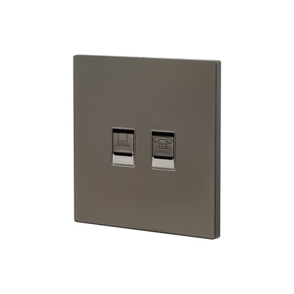 Computer + Tel Socket (RJ45/CAT6) / RJ11 – Ultra Thin Acrylic Glass