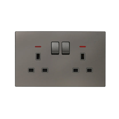 Double UK Socket 13A – Ultra Thin Acrylic Glass