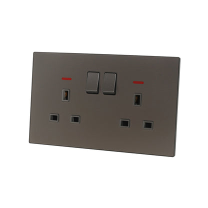 Double UK Socket 13A – Ultra Thin Acrylic Glass