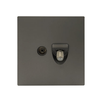 Satellite + TV Socket – Ultra Thin Plastic