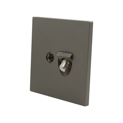 Satellite + TV Socket – Ultra Thin Plastic