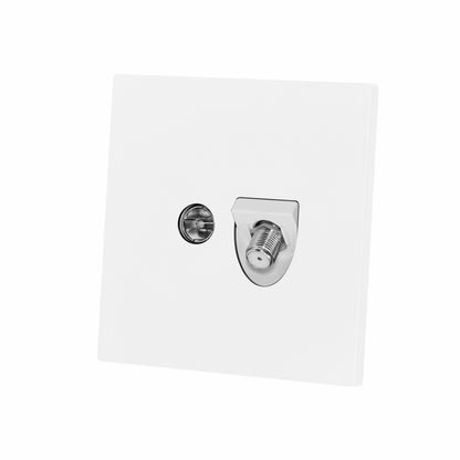 Satellite + TV Socket – Ultra Thin Plastic