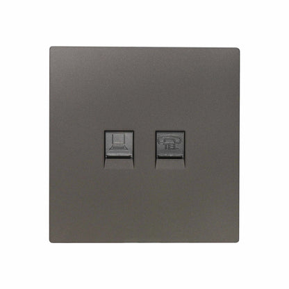 Computer + Tel Socket – (RJ45/CAT6) / RJ11 – Ultra Thin Plastic