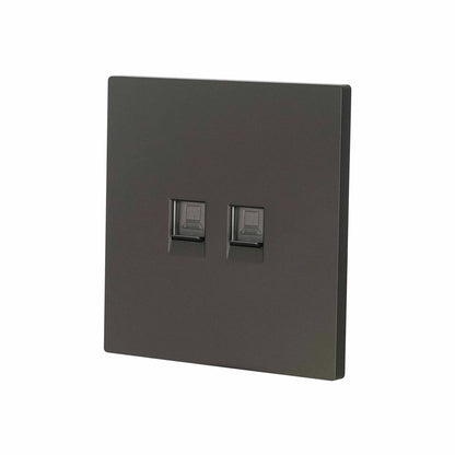 Double Computer Socket – (RJ45/CAT6) – Ultra Thin Plastic