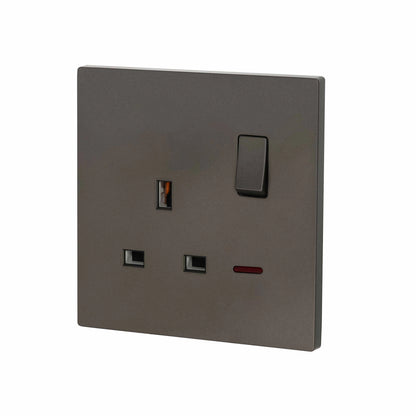 Single UK Socket 13A – Ultra Thin Plastic