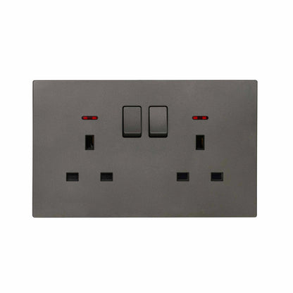 Double UK Socket 13A – Ultra Thin Plastic