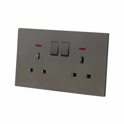 Double UK Socket 13A – Ultra Thin Plastic