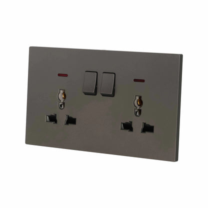 Double MF Socket 13A – Ultra Thin Plastic