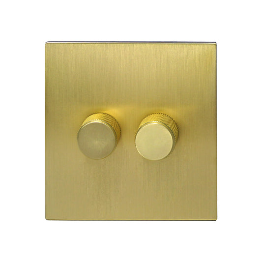 Double Light Dimmer – 2 x 500W Each – Stainless Steel