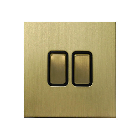 2 Gang Intermediate Switch - Rocker Button Stainless Steel