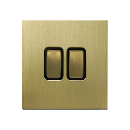 2 Gang 2 Way Switch – Rocker Button – Stainless Steel