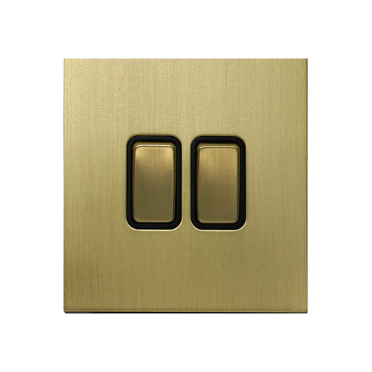 2 Gang 2 Way Switch – Rocker Button – Stainless Steel