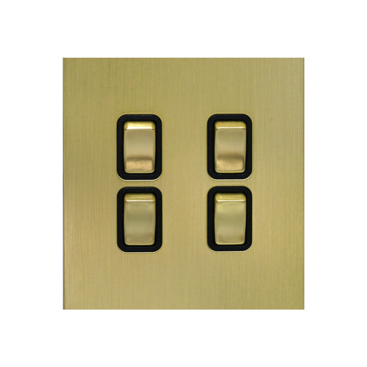 4 Gang 2 Way Switch (86) – Rocker Button – Stainless Steel