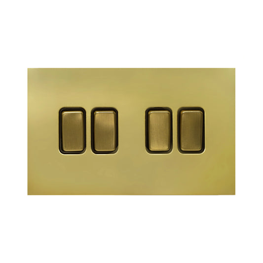 4 Gang 2 Way Switch (148) – Rocker Button – Stainless Steel