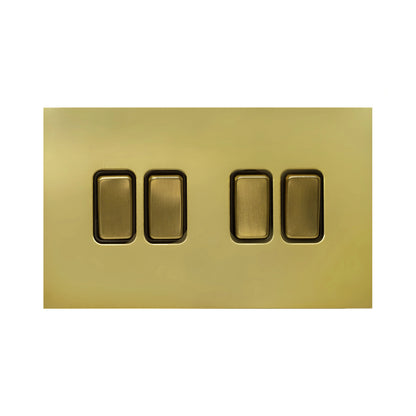 4 Gang 2 Way Switch (148) – Rocker Button – Stainless Steel