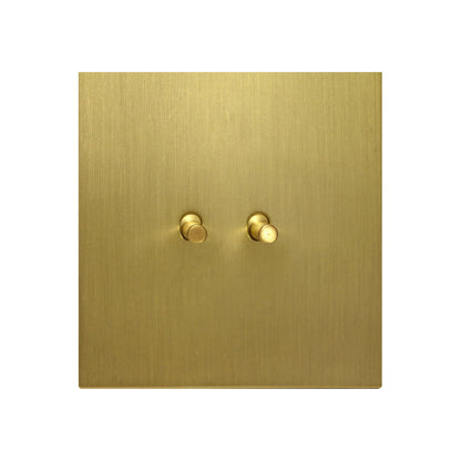 2 Gang Intermediate Switch – Plain Toggle – Stainless Steel / Copper