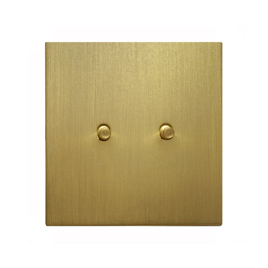 2 Gang Intermediate Switch – Plain Toggle – Stainless Steel / Copper