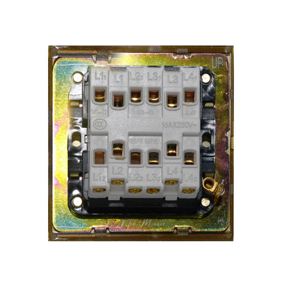 2 Gang Intermediate Switch – Plain Toggle – Stainless Steel / Copper