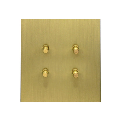 4 Gang 2 Way Switch (86) – Plain Toggle – Stainless Steel / Copper