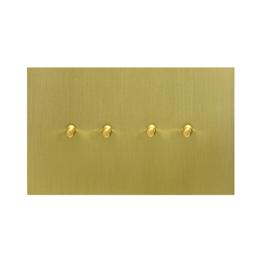 4 Gang 2 Way Switch (148) – Plain Toggle – Stainless Steel / Copper