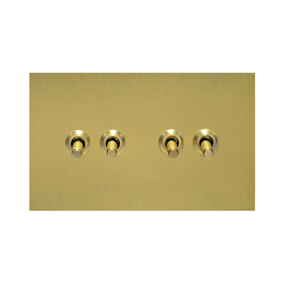 4 Gang 2 Way Switch (148) – Knurled Toggle – Stainless Steel / Copper
