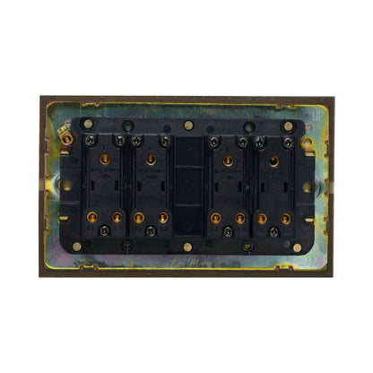 4 Gang 2 Way Switch (148) – Knurled Toggle – Stainless Steel / Copper