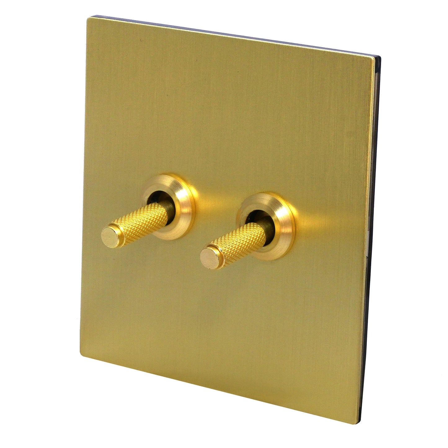 2 Gang Intermediate Switch – Knurled Toggle – Stainless Steel / Copper