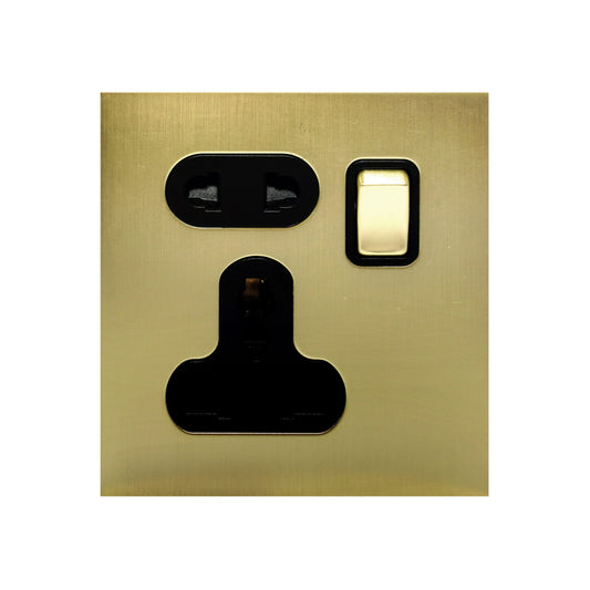 Single 5-Pin Socket 13A – On/Off – Stainless Steel