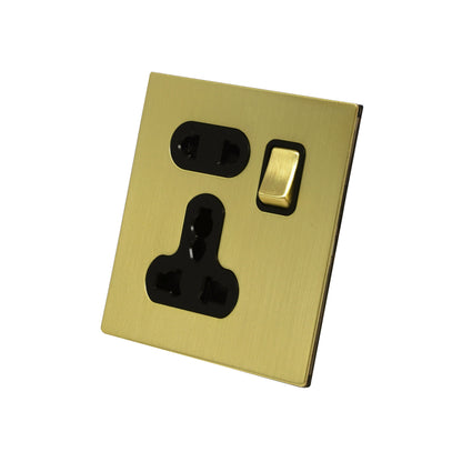 Single 5-Pin Socket 13A – On/Off – Stainless Steel
