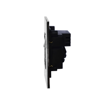 Single UK Socket 13A – On/Off + USB + Type-C – Stainless Steel