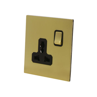 Single MF Socket 13A – On/Off – Stainless Steel
