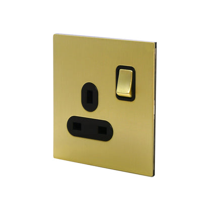 Double UK Socket 13A – On/Off – Stainless Steel