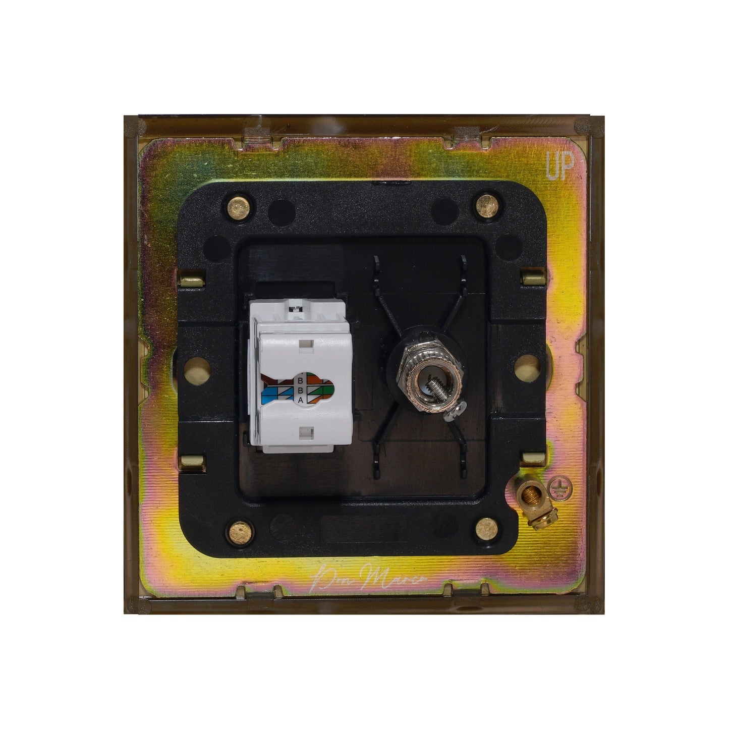 TV + Computer Socket – Stainless Steel