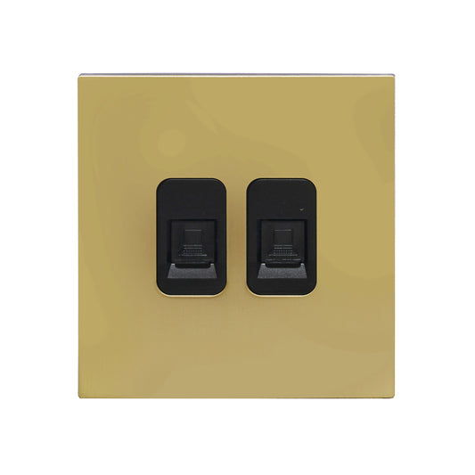 Double Computer Socket – (RJ45/CAT6) – Stainless Steel