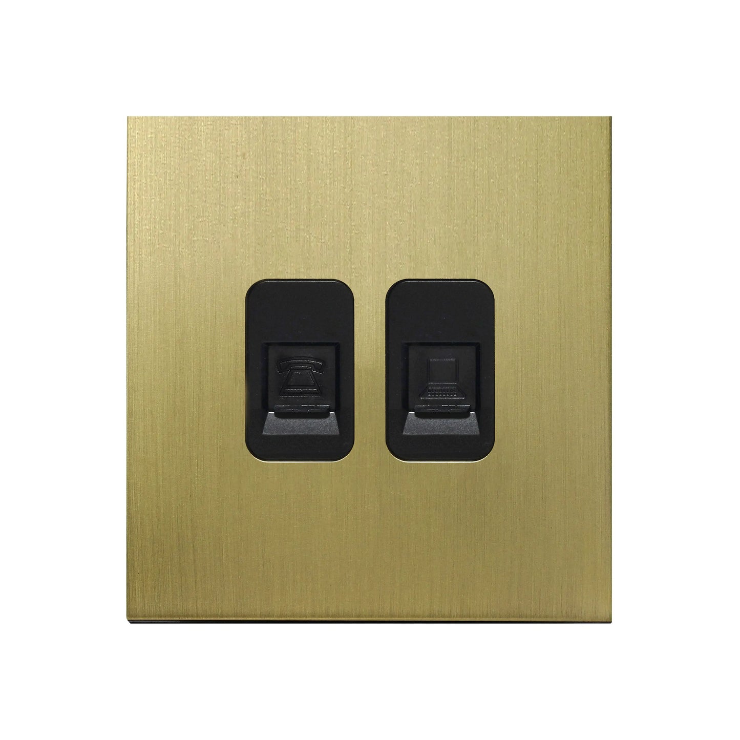 Tel + Computer Socket – Stainless Steel