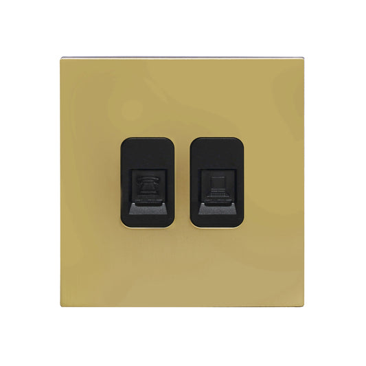 Tel + Computer Socket – Stainless Steel