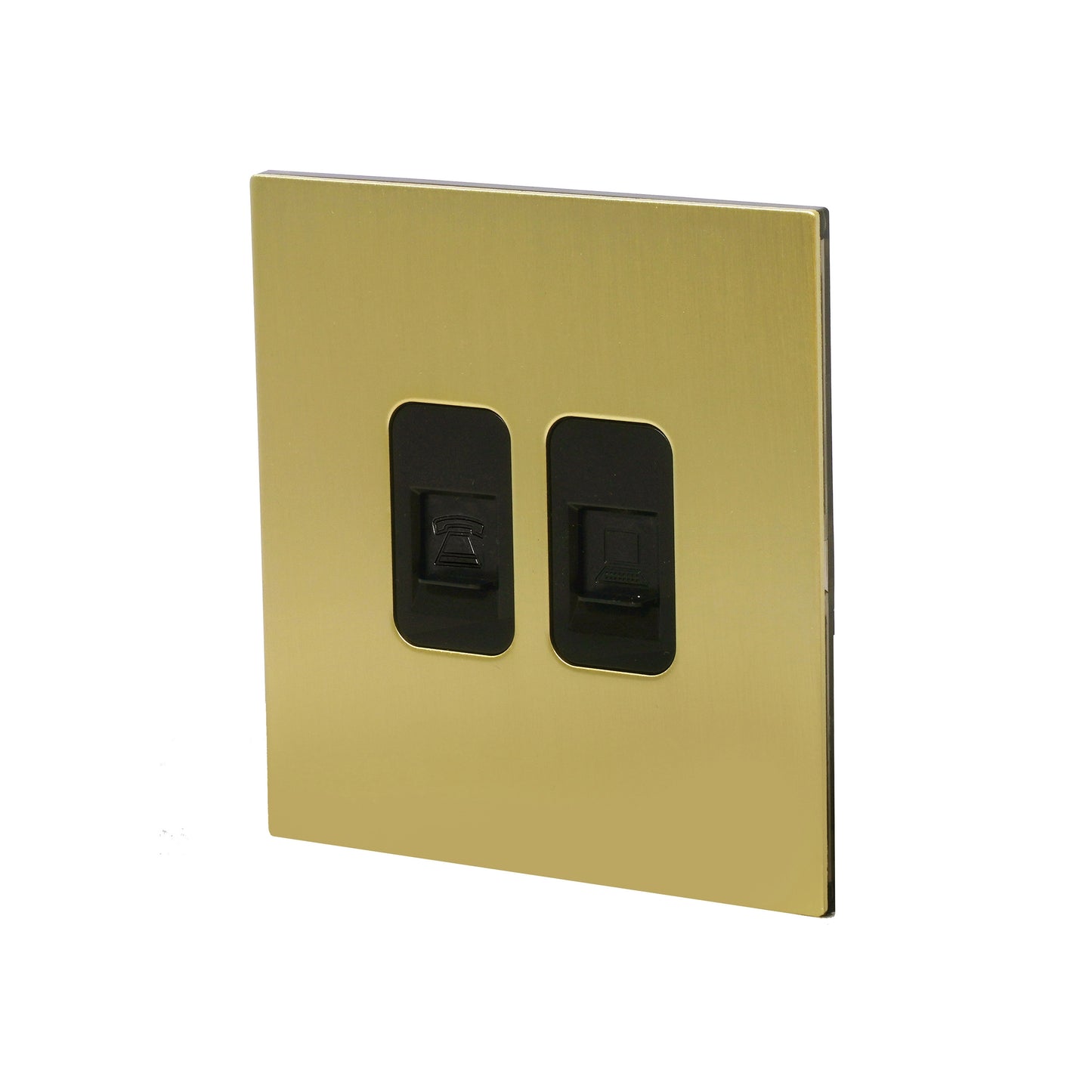 Tel + Computer Socket – Stainless Steel