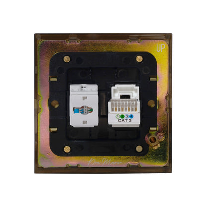 TV + Computer Socket – Stainless Steel
