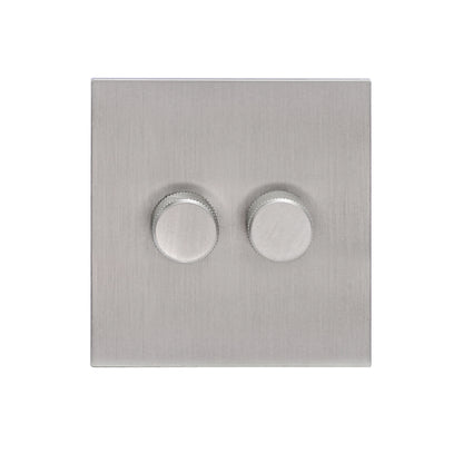 Double Light Dimmer – 2 x 500W Each – Stainless Steel