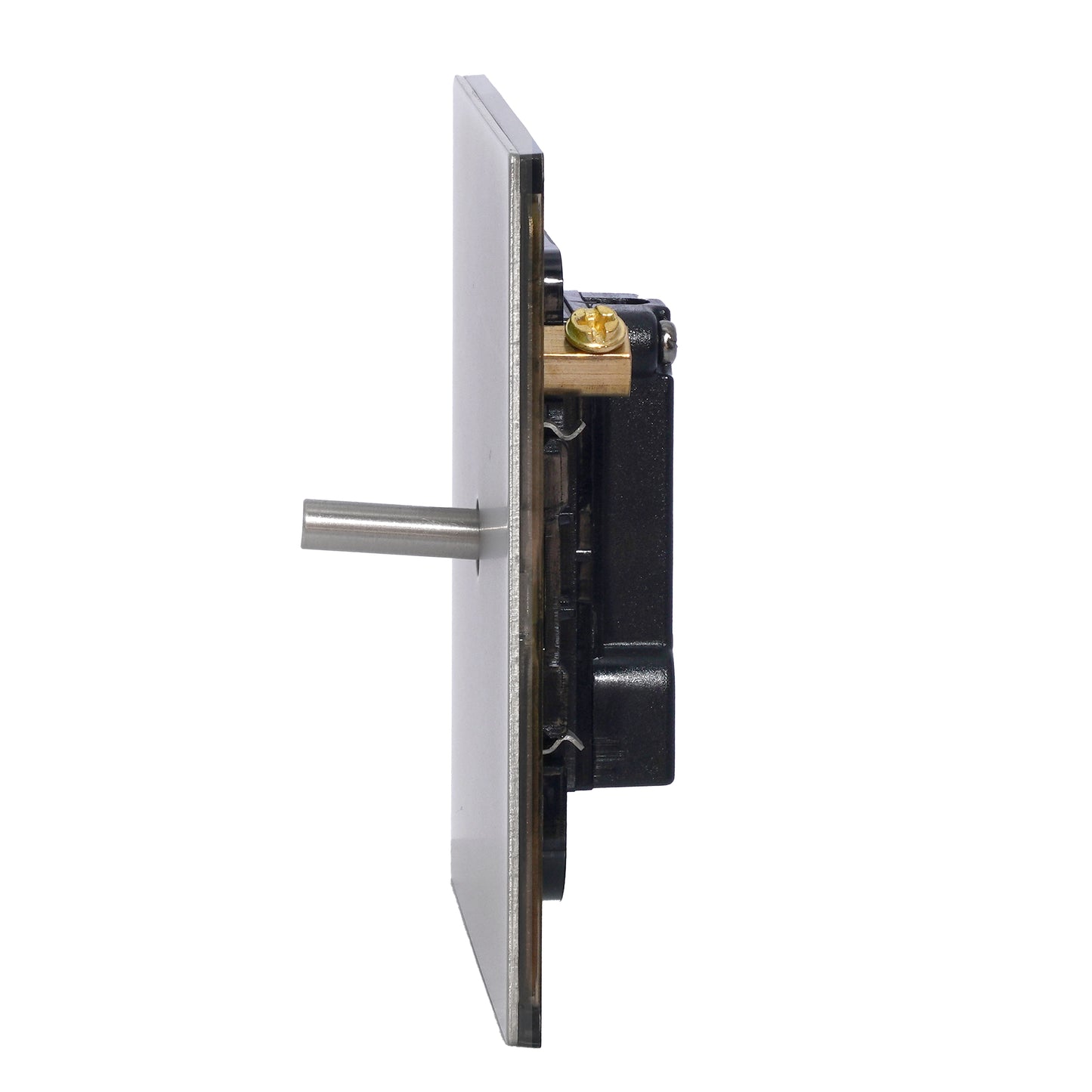 1 Gang 2 Way Switch – Plain Toggle – Stainless Steel / Copper