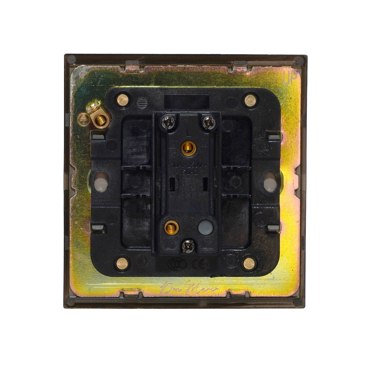 1 Gang 2 Way Switch – Plain Toggle – Stainless Steel / Copper