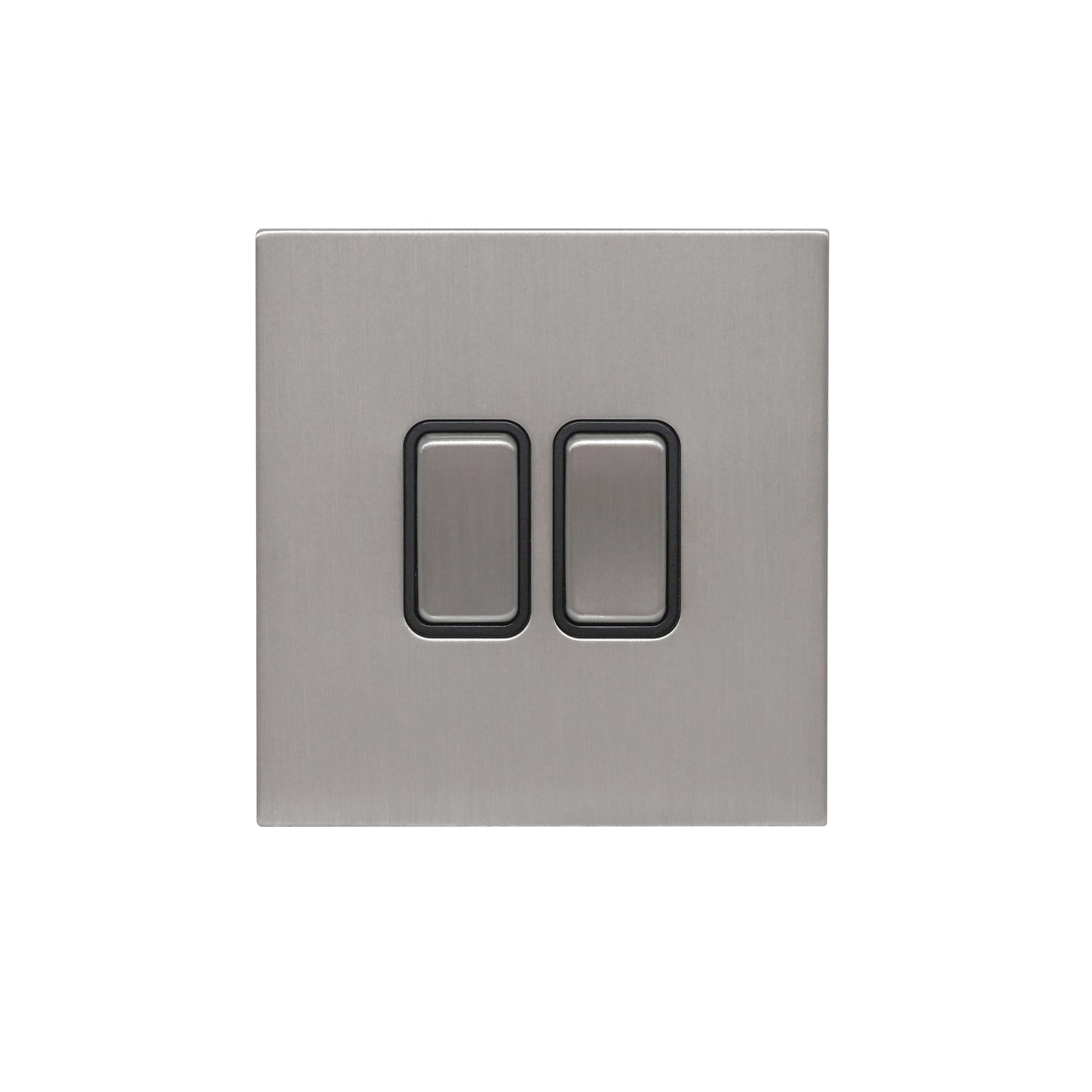 2 Gang 2 Way Switch – Rocker Button – Stainless Steel