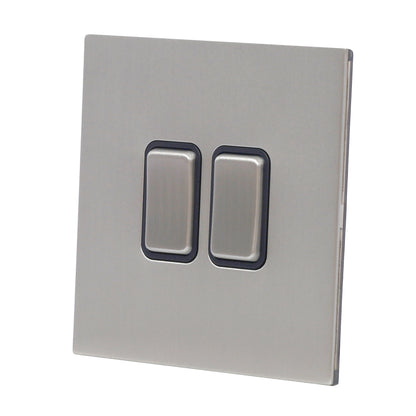 2 Gang Intermediate Switch - Rocker Button Stainless Steel