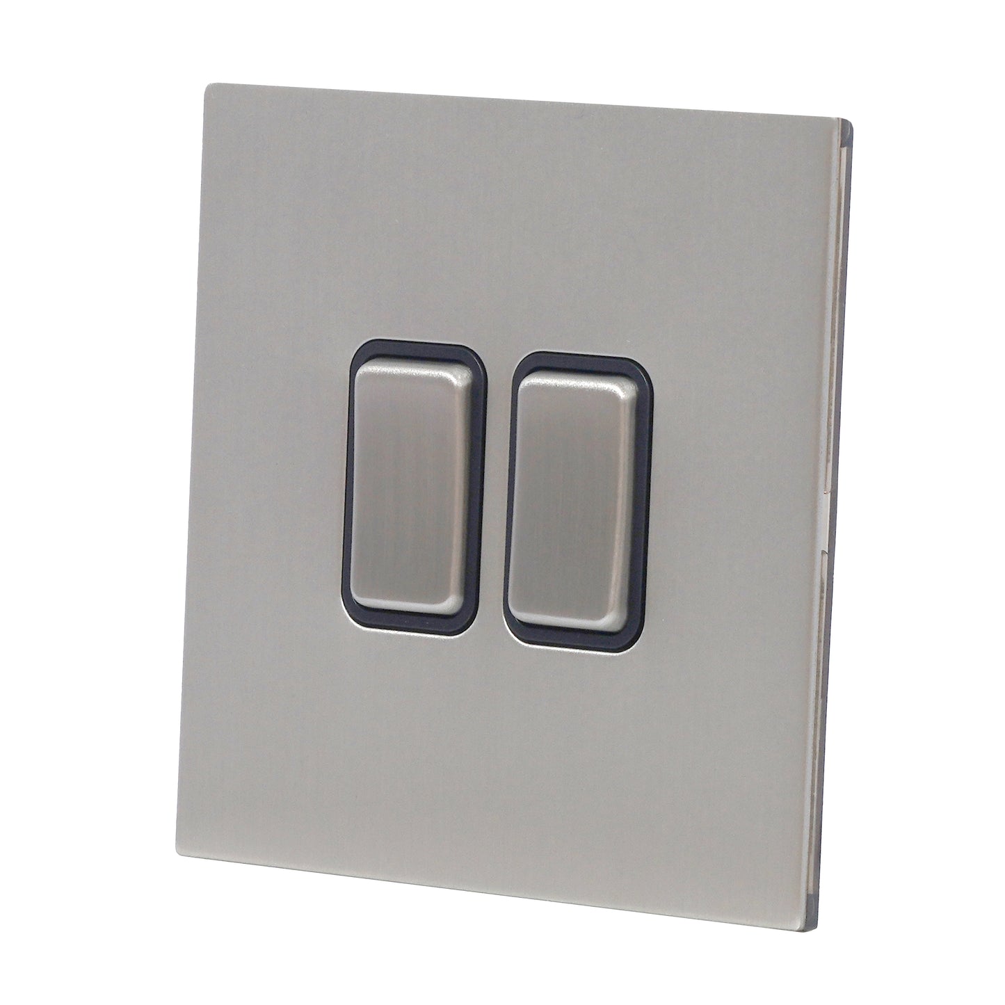 2 Gang 2 Way Switch – Rocker Button – Stainless Steel
