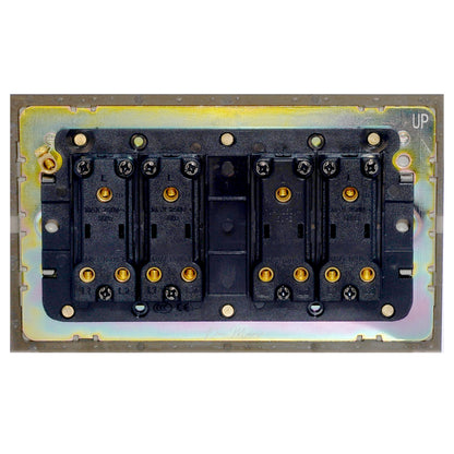 4 Gang 2 Way Switch (148) – Rocker Button – Stainless Steel