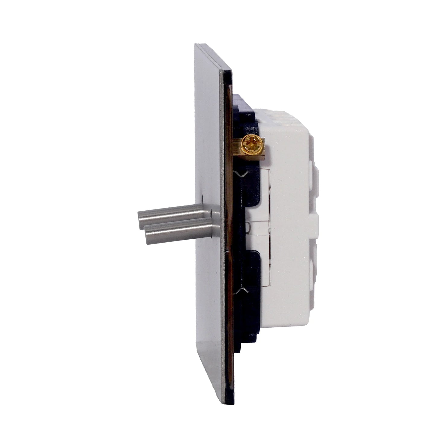 2 Gang Intermediate Switch – Plain Toggle – Stainless Steel / Copper