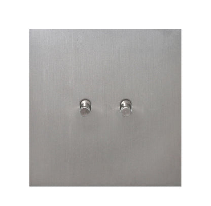 2 Gang Intermediate Switch – Plain Toggle – Stainless Steel / Copper