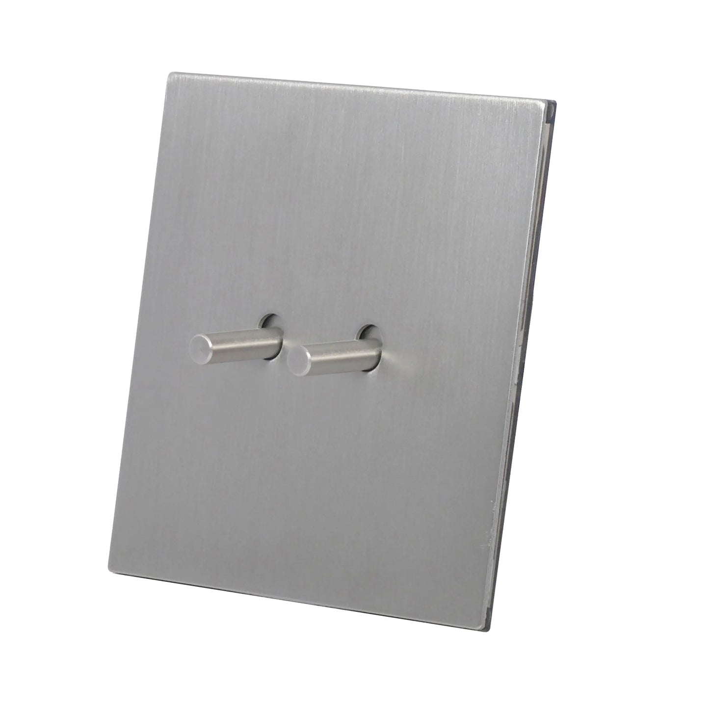2 Gang Intermediate Switch – Plain Toggle – Stainless Steel / Copper