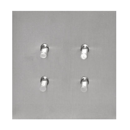 4 Gang 2 Way Switch (86) – Plain Toggle – Stainless Steel / Copper